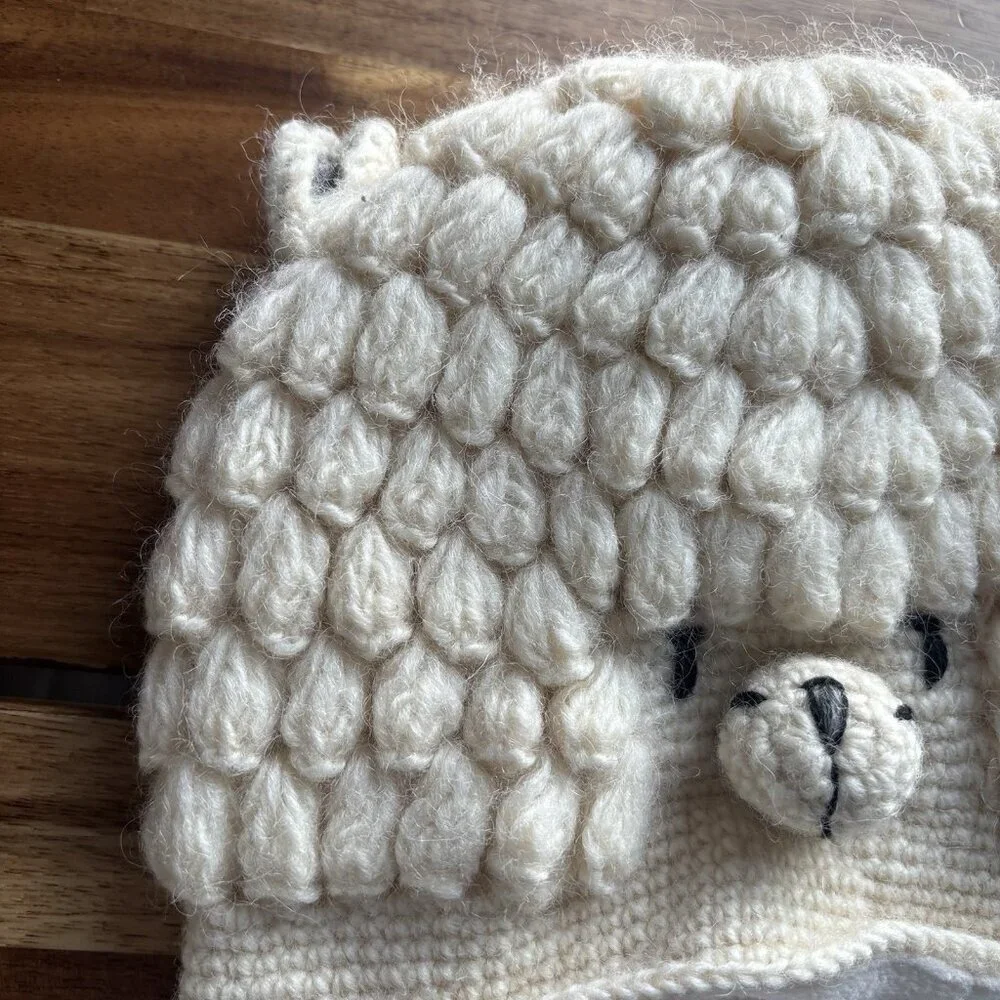 English Heritage Knit Wool Beanie Hat Alpaca Llama? Toddler 2-4 Yrs Outdoor Play